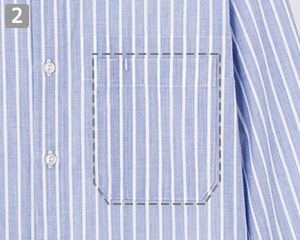 長袖シャツ(33-SBLU1919)の商品詳細「左胸ポケット」