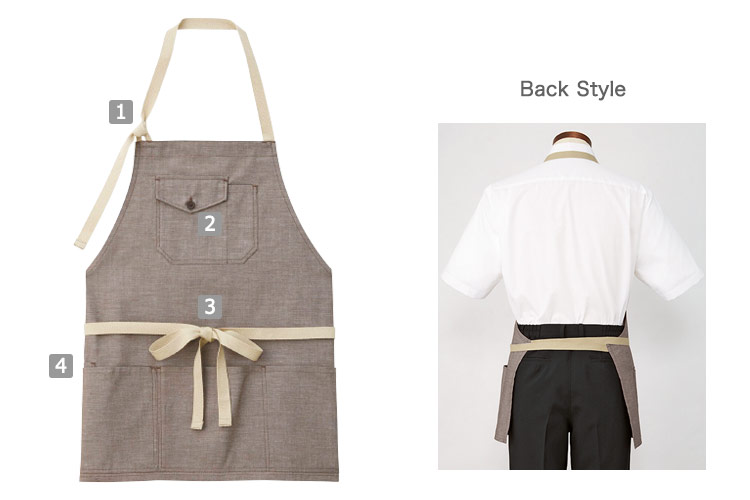 胸当てエプロン(33-SBPU1818)の商品詳細