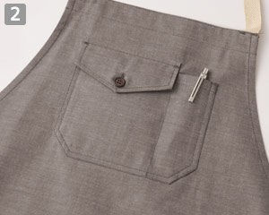 胸当てエプロンのポイント②胸ポケット