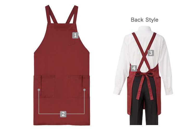 防脱色胸当てエプロン(33-SBPU1925)の商品詳細