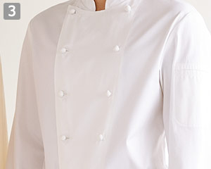 最高級綿のコックコート(33-SJAU1927)のシルエット