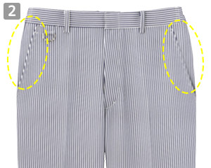 ロールイン裾上げ厨房パンツ(33-SPAU1920)の商品詳細「両脇ポケット」
