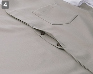 シャツ/九分袖(33-WP1501)の商品詳細「比翼ボタン」