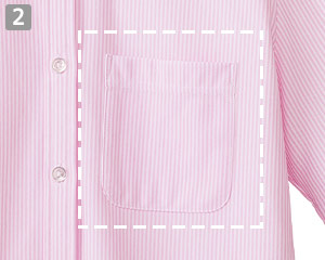 ニット吸汗速乾長袖ブラウス(34-FB4021L)の商品詳細「左胸アウトポケット付き」