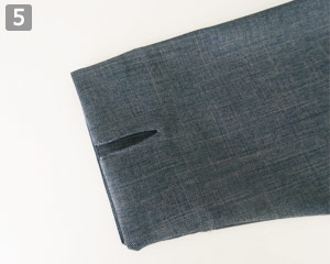 和風シャツのポイント⑤袖口スリット