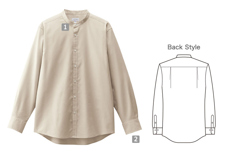 バンドカラー長袖シャツ(34-FB4567U)の商品詳細