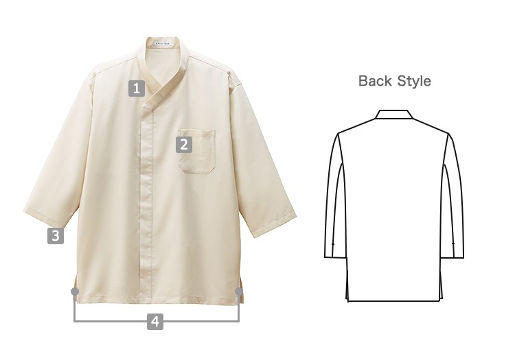 七分袖和風シャツ(34-fb4568u)の商品詳細