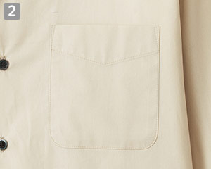 イタリアンカラー長袖シャツ(34-FB5033M)の商品詳細「左胸アウトポケット」