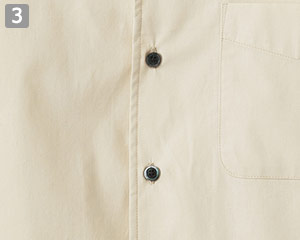 イタリアンカラー長袖シャツ(34-FB5033M)の商品詳細「黒ボタン」