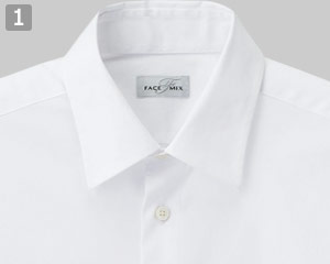メンズ長袖シャツのポイント①襟元とボタン