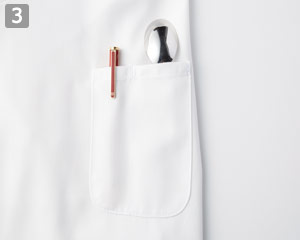 コックコート(34-FJ0706U)の商品詳細「左袖ポケット」