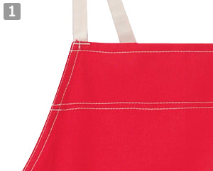 胸当てエプロンのポイント①ステッチの配色