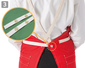 胸当てエプロンのポイント③調節できる肩紐