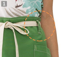 ミドルエプロンのポイント①ベルトループ付き