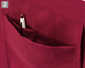 和風ショートエプロン(34-FK7152)の商品詳細「ペン挿しポケット付き」