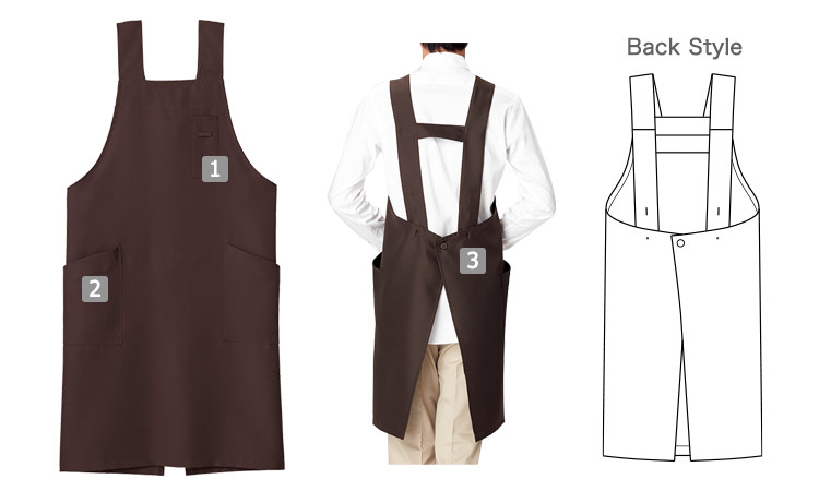 エプロン 胸当てエプロン[男女兼用](34-FK7159) | 株式会社ボンマックス