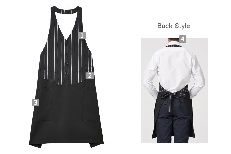 ベスト風エプロン(34-FK7176)の商品詳細