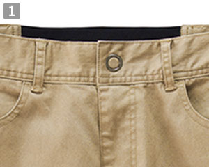 スーパーストレッチパンツ[男性用](34-FP6032M)の商品詳細「フロント部分」