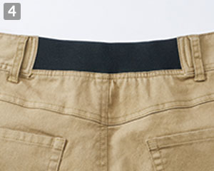 スーパーストレッチパンツ[男性用](34-FP6032M)の商品詳細「後ろウエストゴム入り」