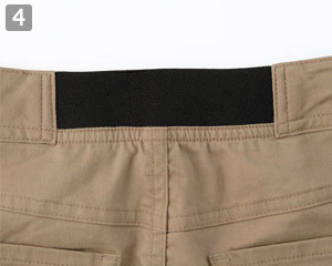 スーパーストレッチパンツのポイント④後ろウエストゴム入り