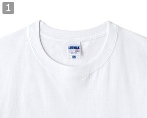 ポリジン-綿100%Tシャツ(34-MS1159)の商品詳細「首まわり(ダブルステッチ)」