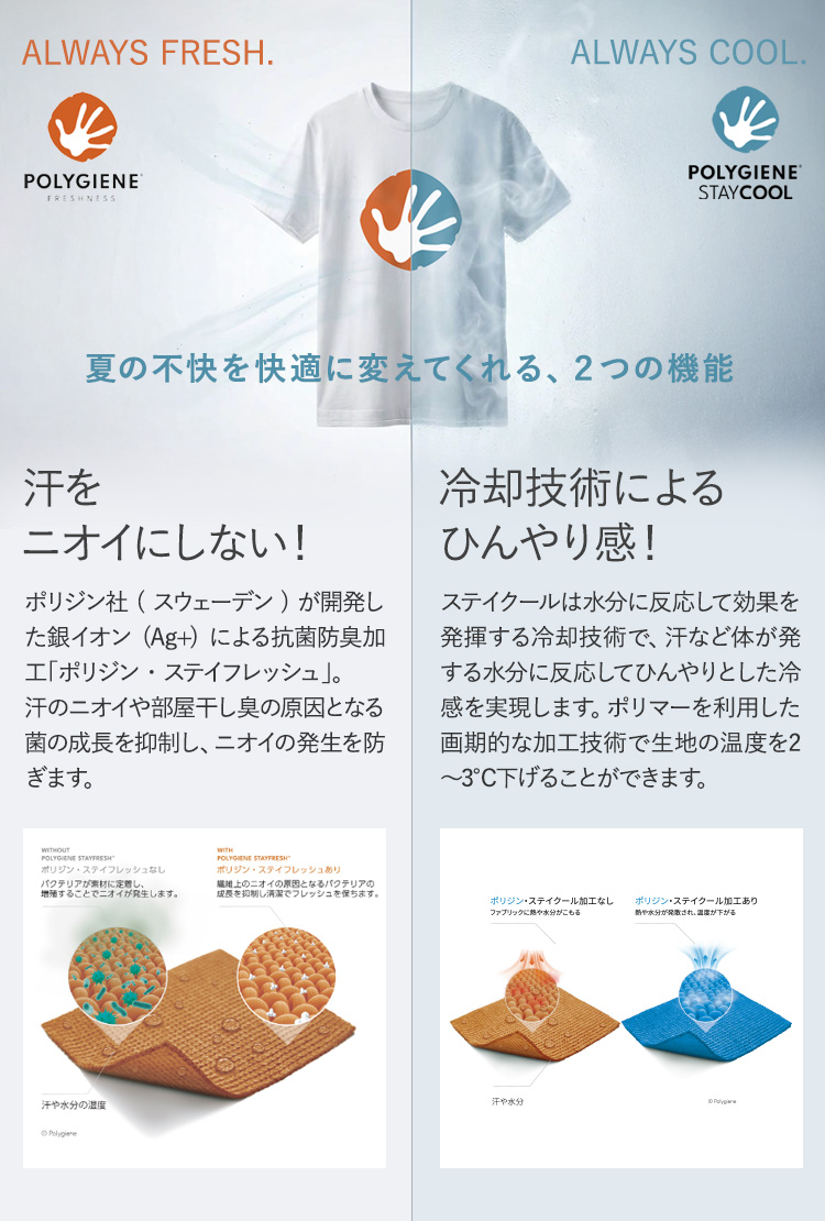 ポリジン-ドライTシャツ(34-MS1190)