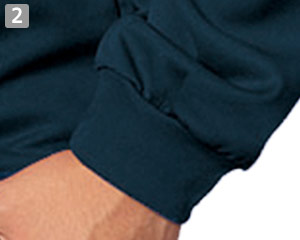 腕まくりしやすいリブ付きの袖口(34-ms1603)