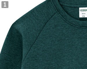 ドライストレッチクルーネックトレーナー(34-MS2131)の商品詳細「ラグラン仕様」