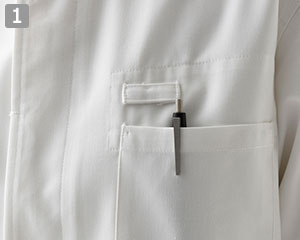 七分袖コート(35-AA0380)の商品詳細「ペン差しループ付き」