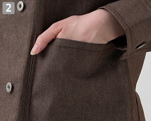コックコート/長袖(35-BA1088)の商品詳細「腰ポケット」