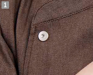 コックコート/長袖(35-BA1090)の商品詳細「ドットボタン」