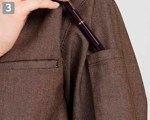 コックコート/長袖(35-BA1090)の商品詳細「左袖ペン差しポケット」