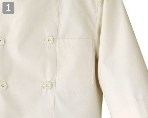 コックシャツのポイント①左胸ポケット付き