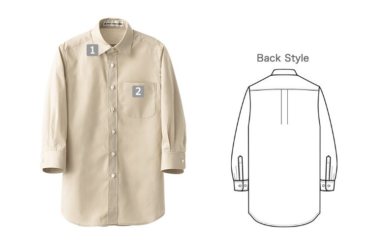 抗菌七分袖シャツ(35-CH4451)の商品詳細