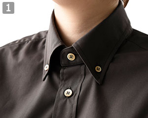 ボタンダウンシャツ/七分袖(35-CH4454)の商品詳細「ボタンダウンカラー」