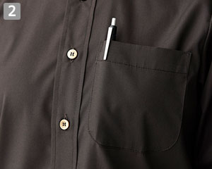 ボタンダウンシャツ/七分袖(35-CH4454)の商品詳細「左胸ポケット」