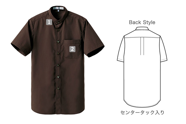 スタンドカラーシャツ/半袖(35-CH4458)の商品詳細