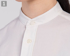 スタンドカラーシャツ/長袖(35-CH4466)の商品詳細「ボタンダウンカラー」