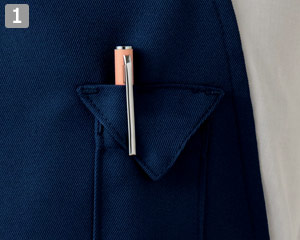 胸当てエプロン(35-CT2354)の商品詳細「ペン挿しポケット」