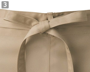 ミドルエプロンのポイント③ほどけにくい腰紐