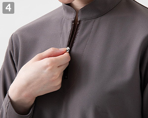 長袖ニットシャツ(35-CU1967)の商品詳細「ジッパーネック」