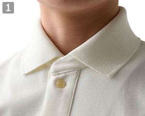 鹿の子ポロシャツ(35-CU2699)の商品詳細「台襟付き」