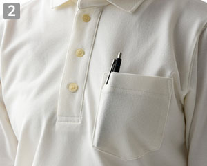 鹿の子ポロシャツ(35-CU2699)の商品詳細「左胸ポケット」