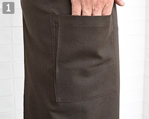 ミドル丈和風エプロン(35-ET3449)の商品詳細「左右ポケット」