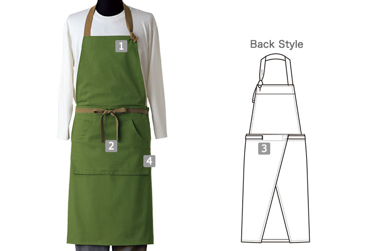 胸当てエプロン(35-QT7355)の商品詳細