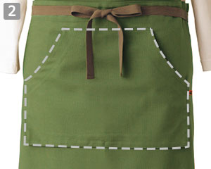 胸当てエプロン(35-QT7355)の商品詳細「前ポケット」