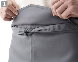 腰下エプロン(35-QT7374)の商品詳細「ウエスト折返し仕様」