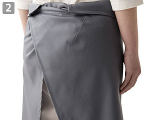 腰下エプロン(35-QT7374)の商品詳細「広めのウエスト幅仕様」