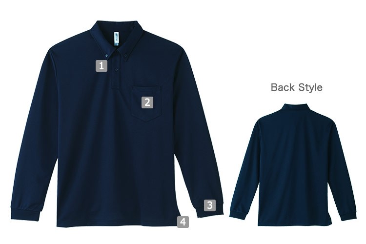 ドライボタンダウン長袖ポロシャツ(41-00314ABL)の商品詳細