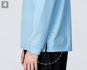 ドライボタンダウン長袖ポロシャツ(41-00314ABL)の商品詳細「両脇スリット入り」